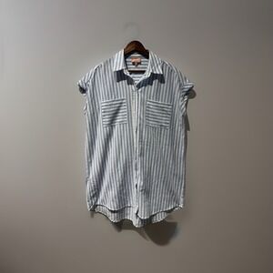 SHOW ME YOUR MUMU Martin Shirt Dress in Coast Blue Stripe Sz‎ M W7307